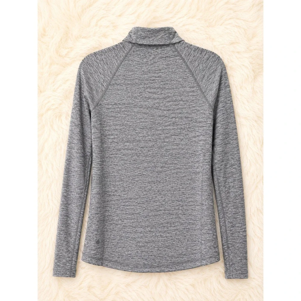 Athleta Womens Space Dye Zip Jacket XS‎ Gray Thumbhole Stretch Running Yoga Gym